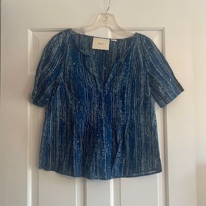 Maeve Blue Short Sleeve Top